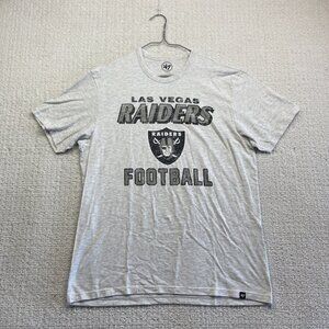 Las Vegas Raiders NFL '47 Brand Off-White T-Shirt Men's L Football VTG Retro**
